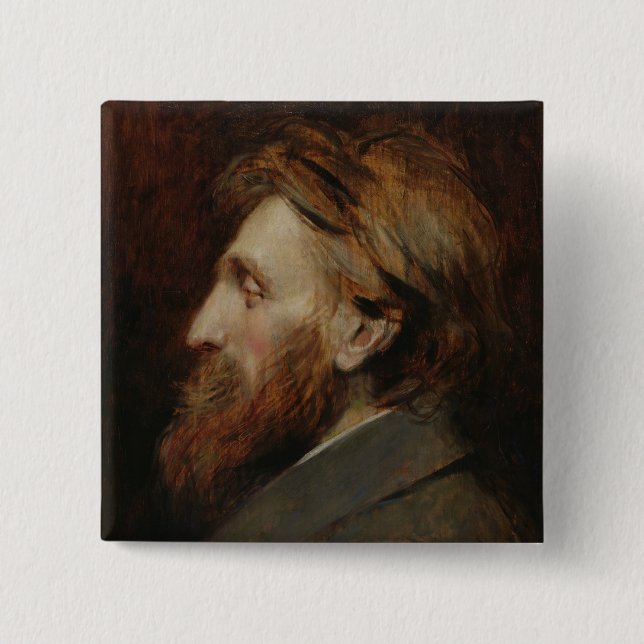 Chapa Cuadrada Retrato de Auguste Rodin 1881 (Anverso)