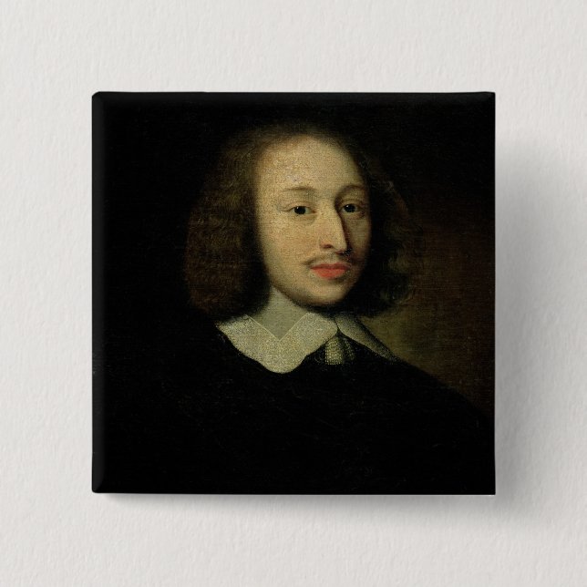 Chapa Cuadrada Retrato de Blaise Pascal (Anverso)