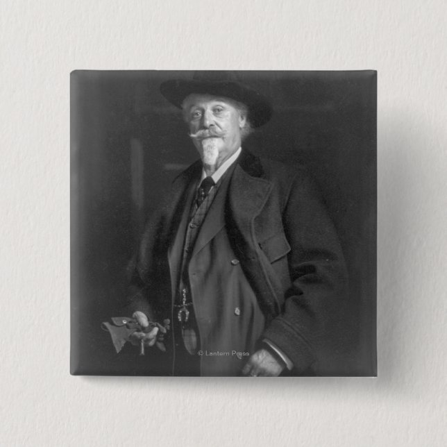 Chapa Cuadrada Retrato de "Buffalo Bill" Cody (Anverso)