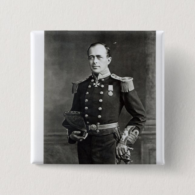 Chapa Cuadrada Retrato de capitán Roberto Falcon Scott (Anverso)