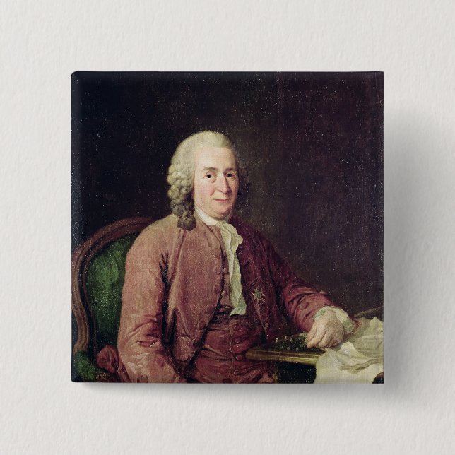 Chapa Cuadrada Retrato de Carl von Linnaeus (Anverso)