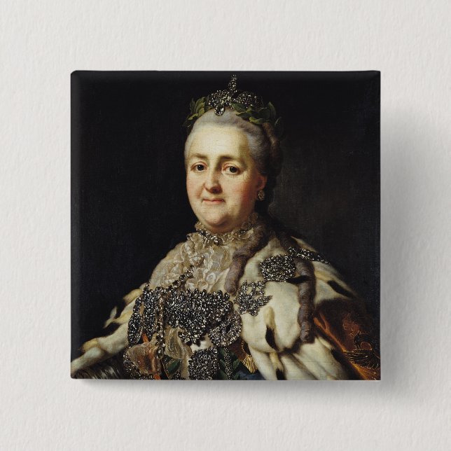 Chapa Cuadrada Retrato de Catherine II de Rusia 2 (Anverso)