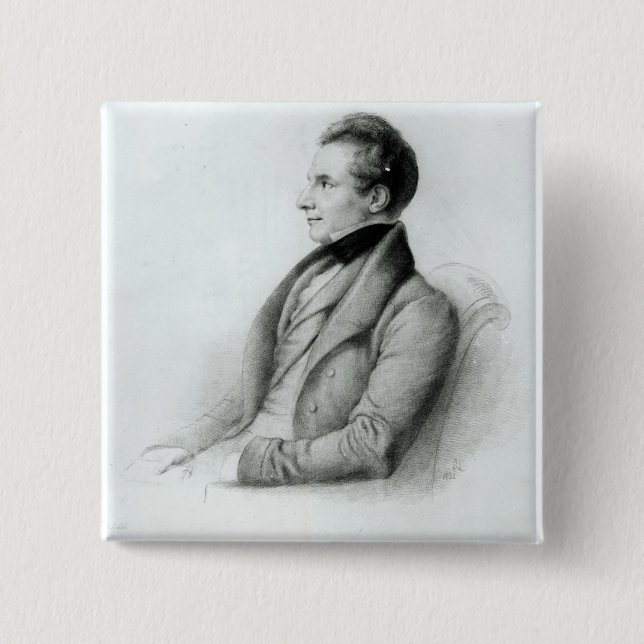 Chapa Cuadrada Retrato de Charles Babbage 1832 (Anverso)