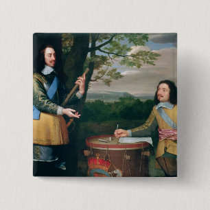 Chapa Cuadrada Retrato de Charles I y sir Edward Walker