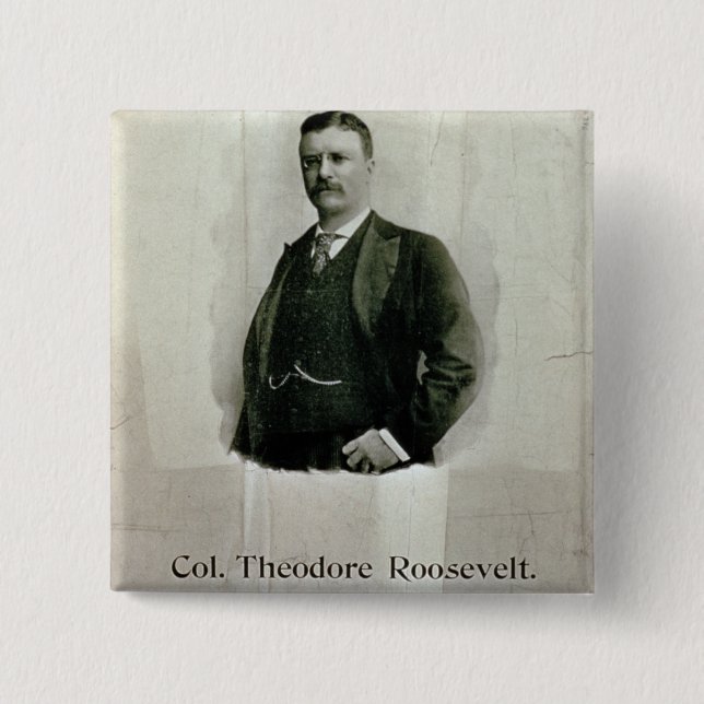 Chapa Cuadrada Retrato de coronel Theodore Roosevelt (litho) (Anverso)