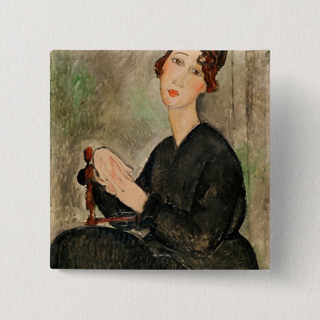 Chapa Cuadrada Retrato de Dedie Hayden, 1918 (Anverso)