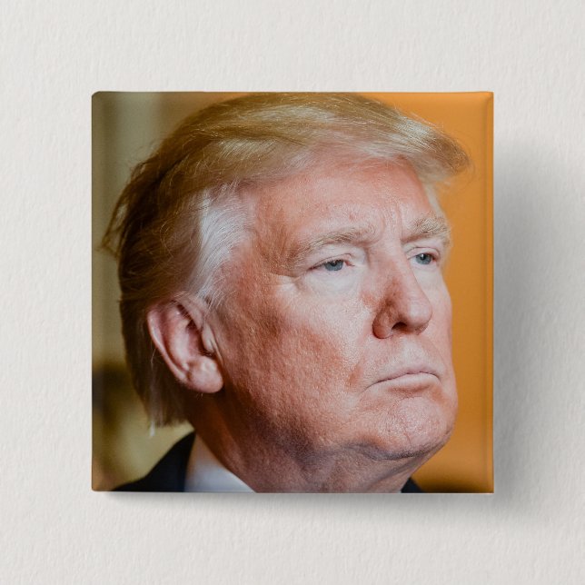 Chapa Cuadrada Retrato de Donald Trump (Anverso)