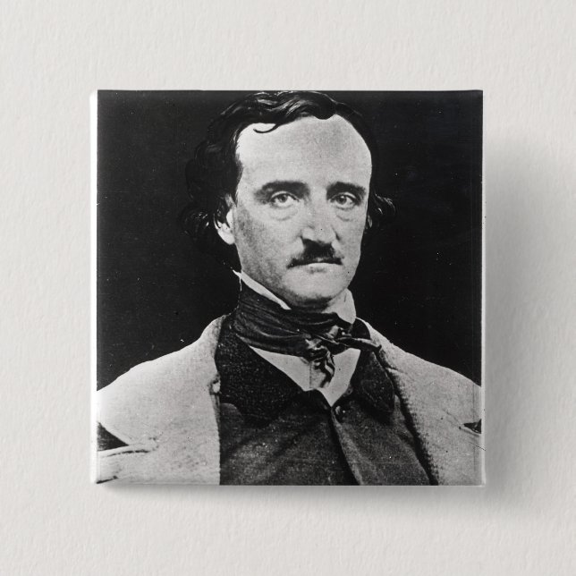 Chapa Cuadrada Retrato de Edgar Allan Poe (Anverso)