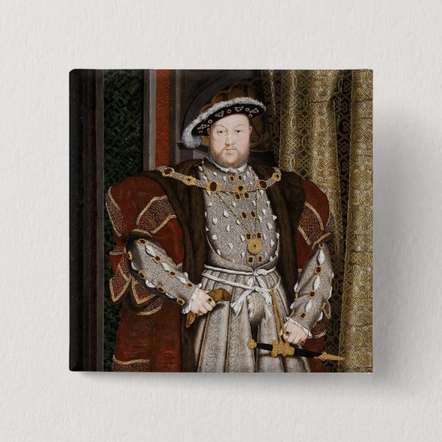 Chapa Cuadrada Retrato de Enrique VIII (Hans Holbein el Joven) (Anverso)