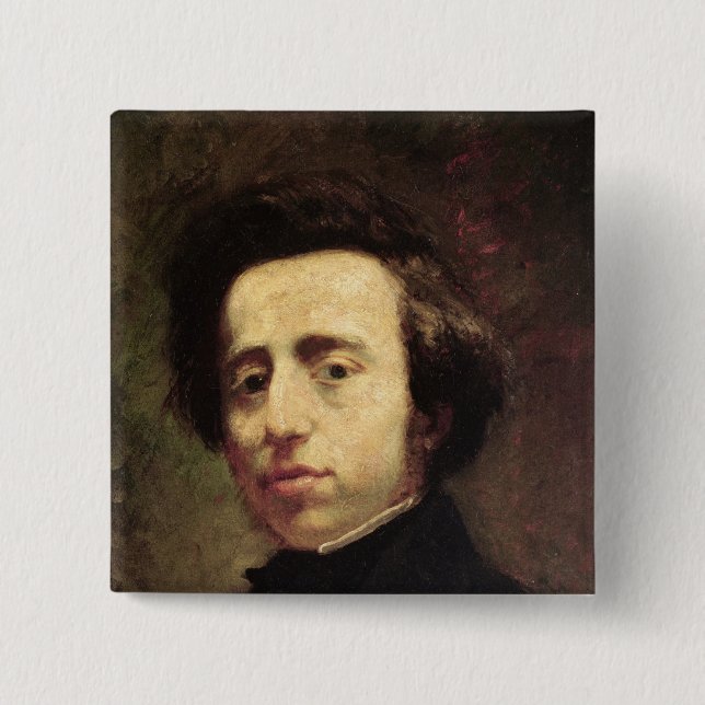 Chapa Cuadrada Retrato de Federico Chopin 2 (Anverso)