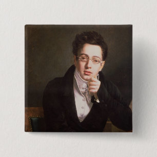 Chapa Cuadrada Retrato de Franz Schubert, compositor austríaco