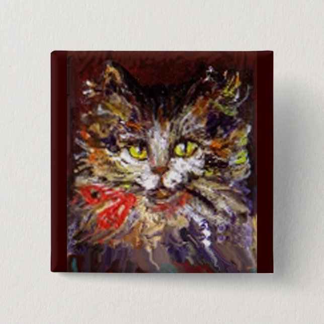 CHAPA CUADRADA RETRATO DE GATITO (Anverso)