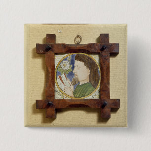 Chapa Cuadrada Retrato de Geoffrey Chaucer (c.1340-1400) (cerami