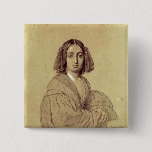 Chapa Cuadrada Retrato de George Sand 1837 (Anverso)