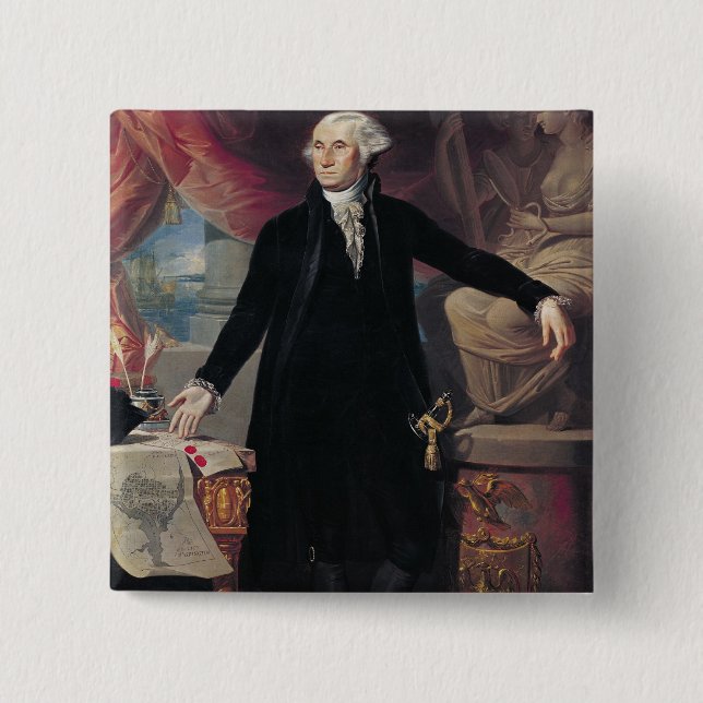 Chapa Cuadrada Retrato de George Washington, 1796 (Anverso)