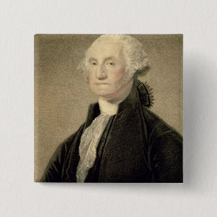 Chapa Cuadrada Retrato de George Washington, grabado por