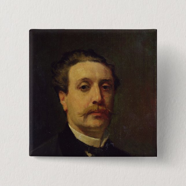 Chapa Cuadrada Retrato de Guy de Maupassant 1876 (Anverso)