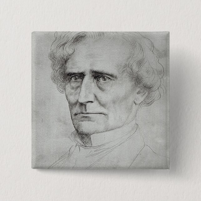 Chapa Cuadrada Retrato de Hector Berlioz (Anverso)