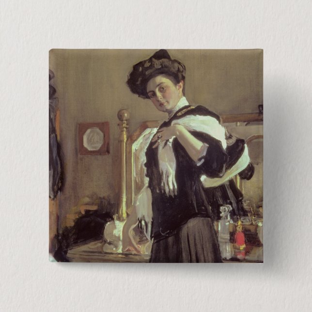 Chapa Cuadrada Retrato de Henrietta Hirshmann, 1907 (Anverso)