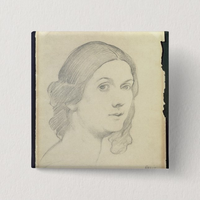 Chapa Cuadrada Retrato de Isadora Duncan, 1908 (Anverso)