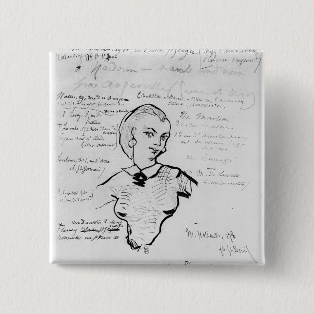 Chapa Cuadrada Retrato de Jeanne Duval (Anverso)