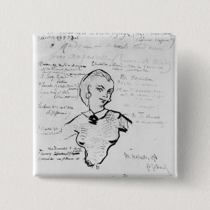 Chapa Cuadrada Retrato de Jeanne Duval