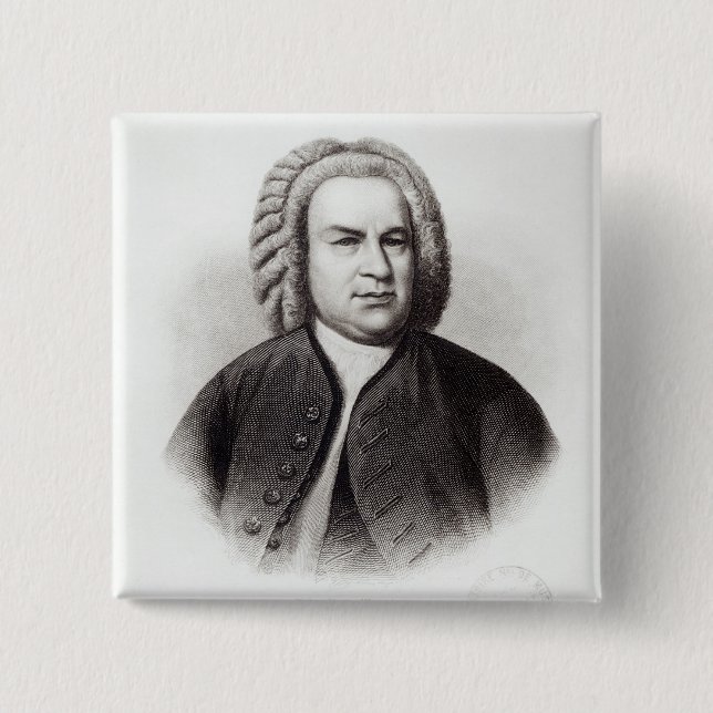 Chapa Cuadrada Retrato de Johann Sebastian Bach (Anverso)