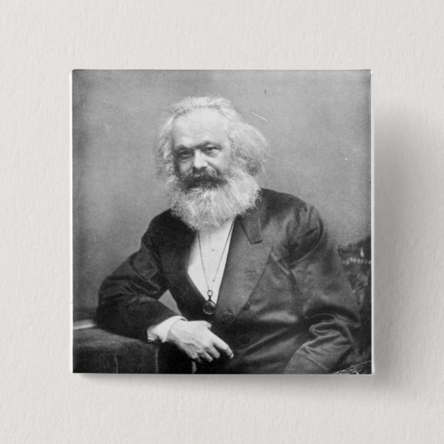 Chapa Cuadrada Retrato de Karl Marx (Anverso)