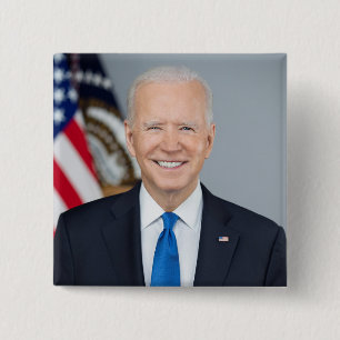 Chapa Cuadrada Retrato de la Casa Blanca del presidente Joe Biden