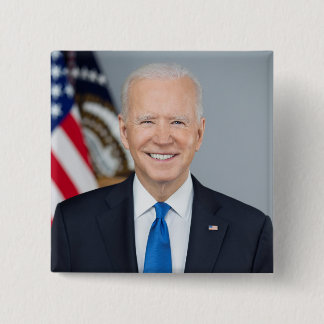 Chapa Cuadrada Retrato de la Casa Blanca del presidente Joe Biden