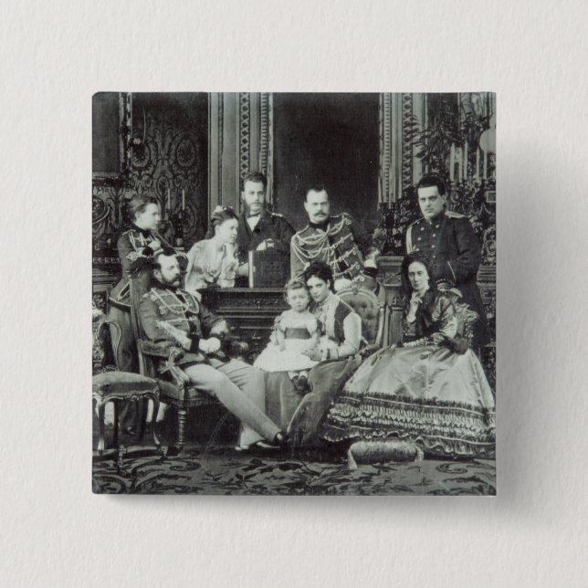 Chapa Cuadrada Retrato de la familia del emperador Alejandro II (Anverso)