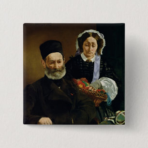 Chapa Cuadrada Retrato de Manet el de M y de Mme Auguste Manet