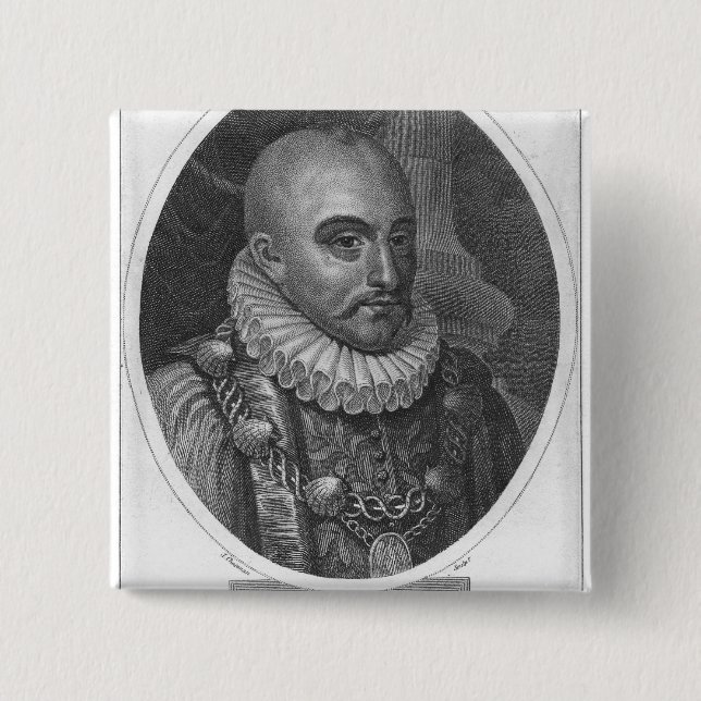 Chapa Cuadrada Retrato de Michel de Montaigne (Anverso)