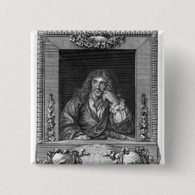 Chapa Cuadrada Retrato de Moliere (Anverso)