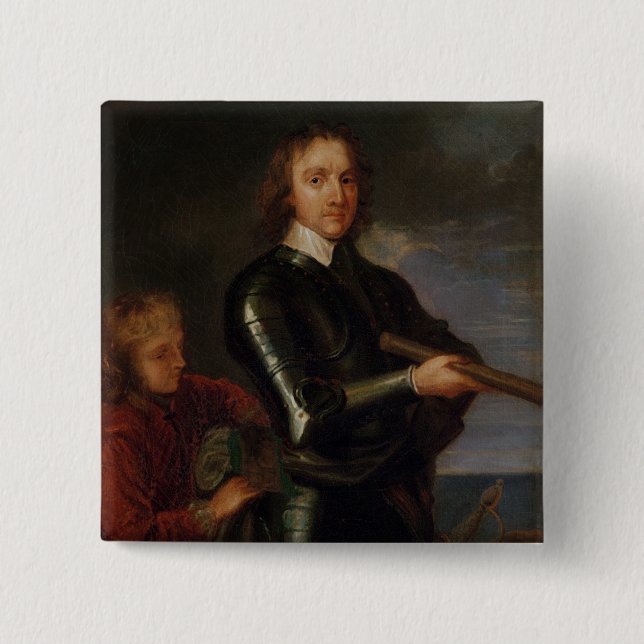 Chapa Cuadrada Retrato de Oliver Cromwell (Anverso)