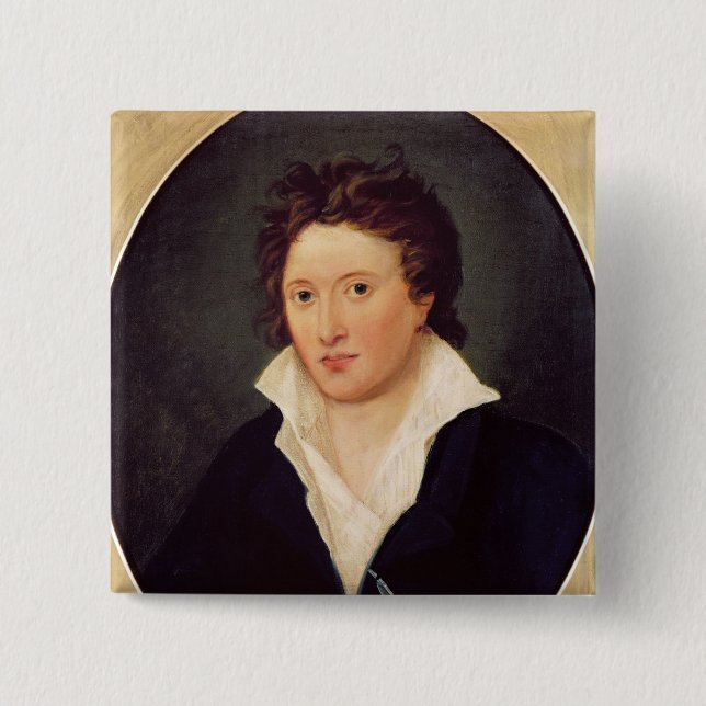 Chapa Cuadrada Retrato de Percy Bysshe Shelley, 1819 (Anverso)