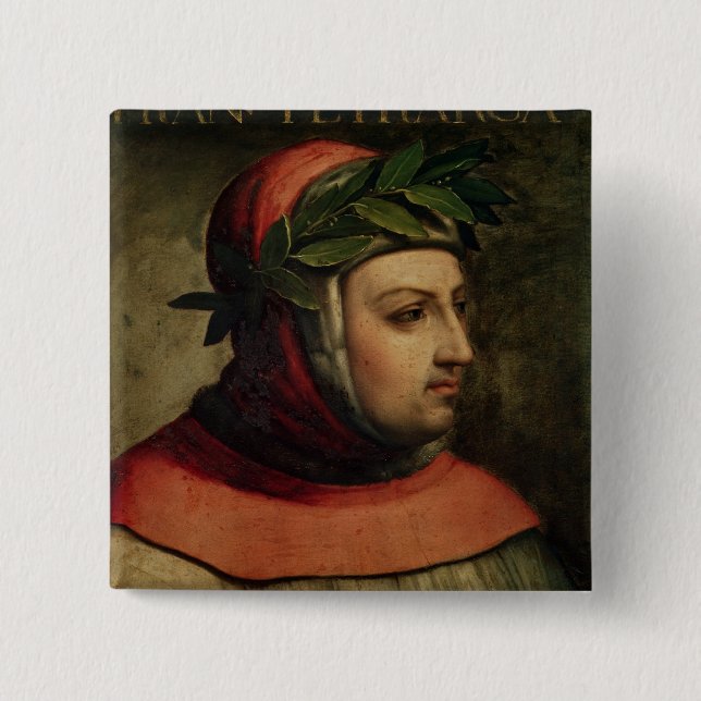 Chapa Cuadrada Retrato de Petrarch (Anverso)