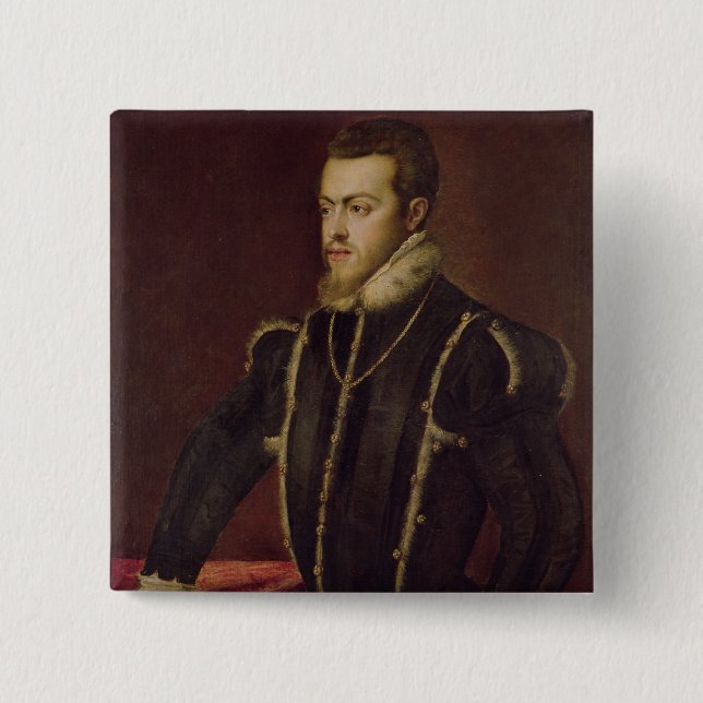 Chapa Cuadrada Retrato de Philip II de España (Anverso)