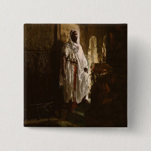 Chapa Cuadrada Retrato de pintura de arte árabe jefe africano