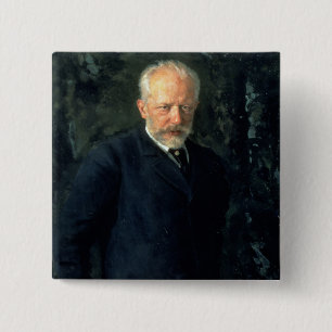 Chapa Cuadrada Retrato de Piotr Ilyich Tchaikovsky