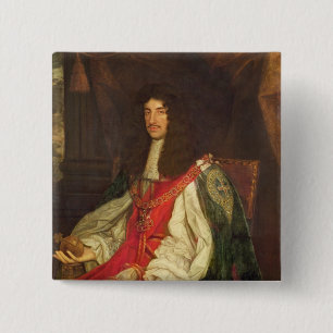 Chapa Cuadrada Retrato de rey Charles II, c.1660-65
