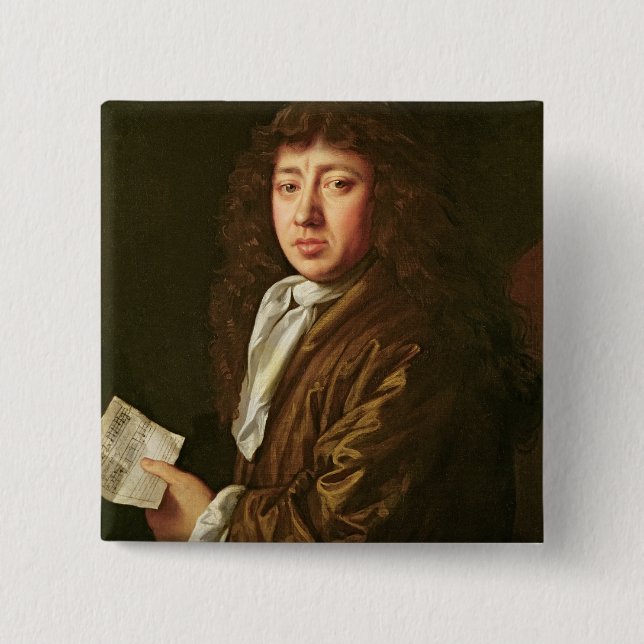 Chapa Cuadrada Retrato de Samuel Pepys 1666 (Anverso)