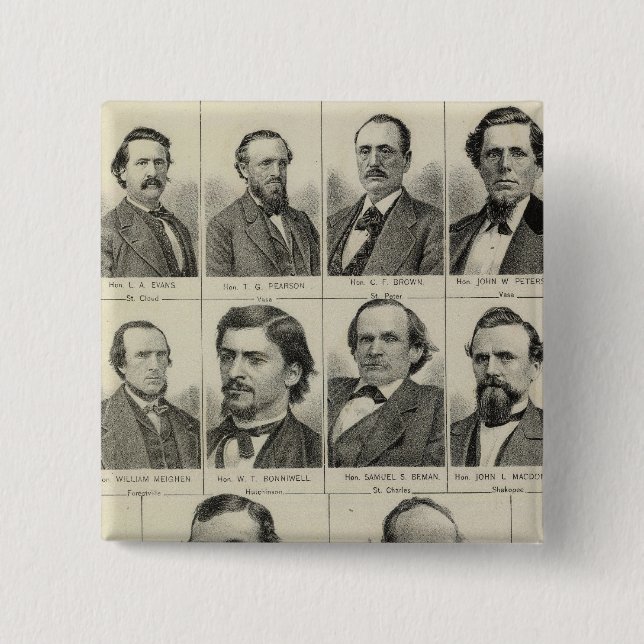 Chapa Cuadrada Retrato de senadores en Minnesota (Anverso)