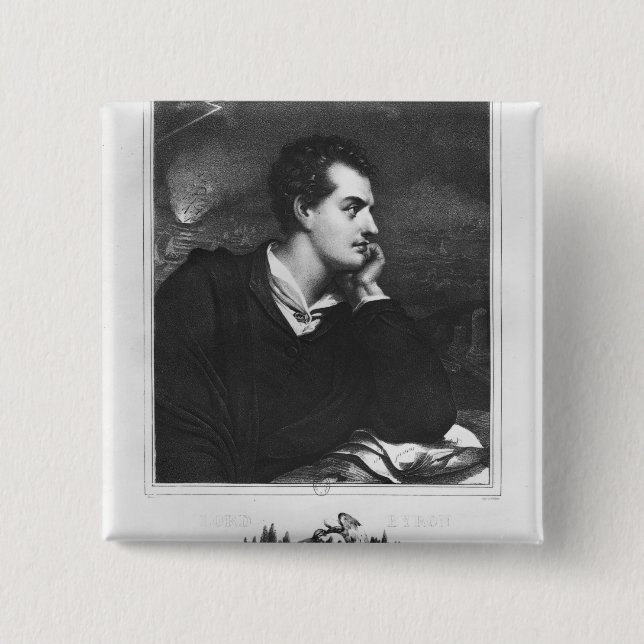 Chapa Cuadrada Retrato de señor Byron (Anverso)