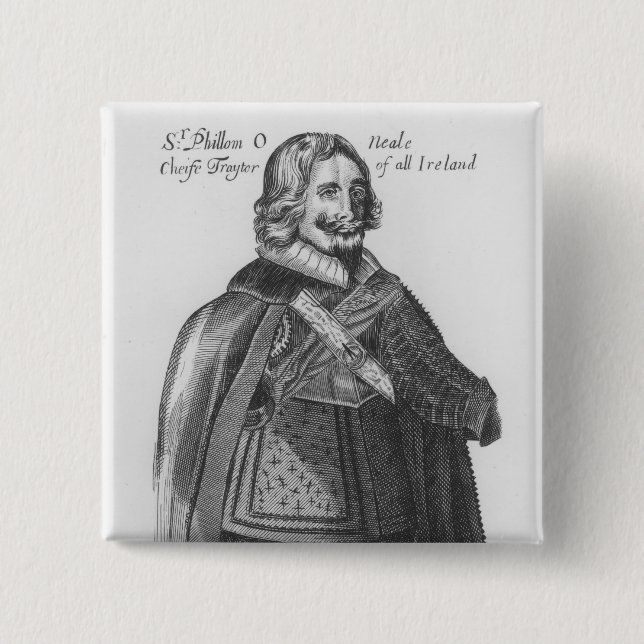 Chapa Cuadrada Retrato de sir Phillom O'Neale (Anverso)