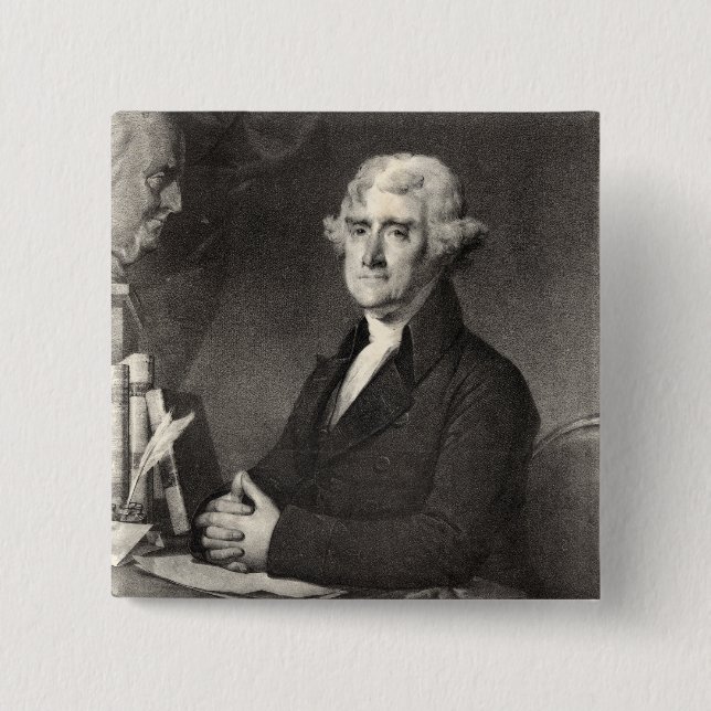 Chapa Cuadrada Retrato de Thomas Jefferson (Anverso)