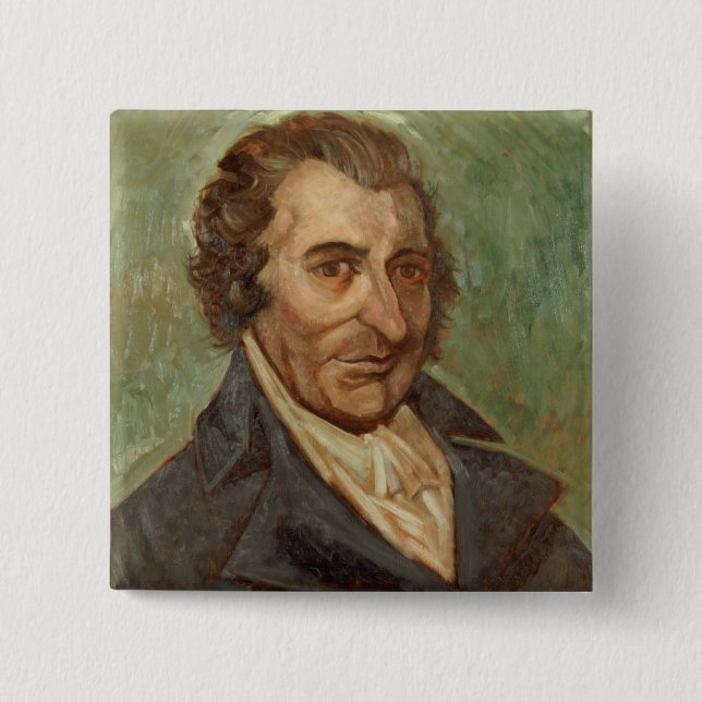 Chapa Cuadrada Retrato de Thomas Paine (Anverso)
