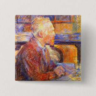 Chapa Cuadrada Retrato de Toulouse-Lautrec de Van Gogh