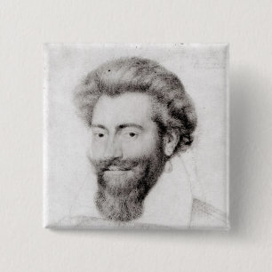 Chapa Cuadrada Retrato de un hombre barbudo