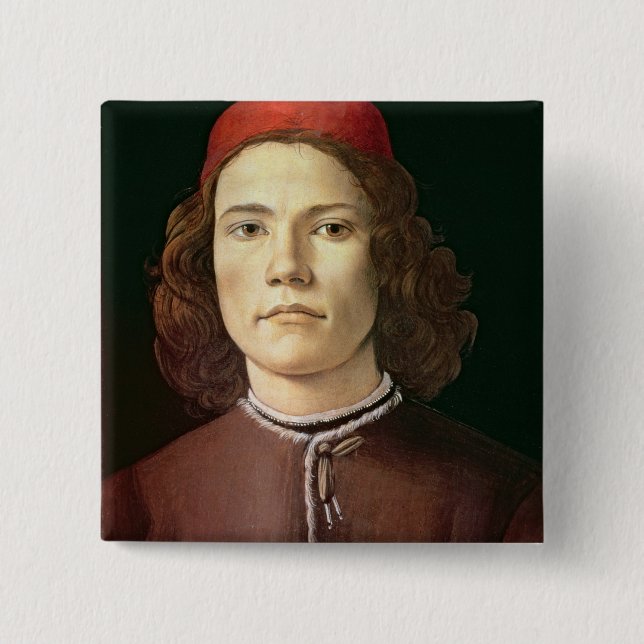 Chapa Cuadrada Retrato de un hombre joven, c.1480-85 (Anverso)